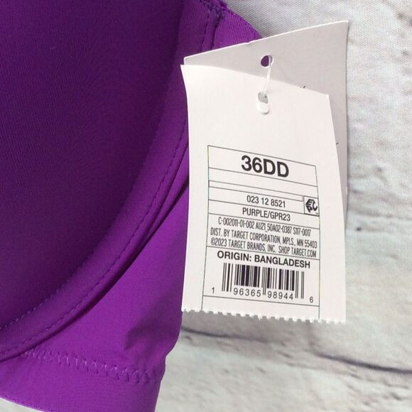 Auden The Everyday Bra Women Size 36DD Purple Lightly Lined Underwire Adjustable - Picture 3 of 9